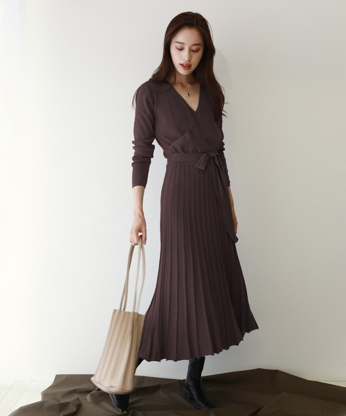 セール カシュクールニットワンピース ワンピース Blueeast ブルーイースト のファッション通販 Zozotown