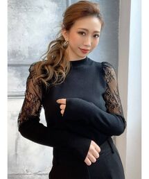 RESEXXY | レース切替ニットプルオーバー(ニット/セーター)