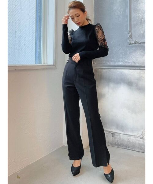 RESEXXY（リゼクシー）の「レース切替ニットプルオーバー（ニット/セーター・レディース・ブラック/ベージュ/オフホワイト・FREE）」の10枚目の写真