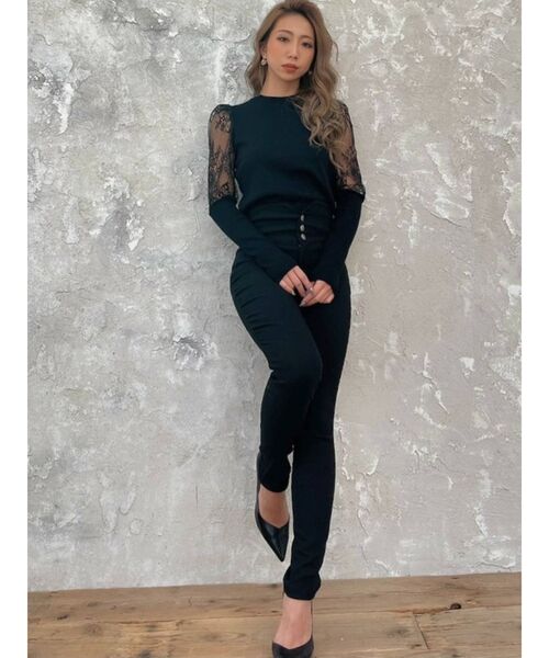 RESEXXY（リゼクシー）の「レース切替ニットプルオーバー（ニット/セーター・レディース・ブラック/ベージュ/オフホワイト・FREE）」の15枚目の写真