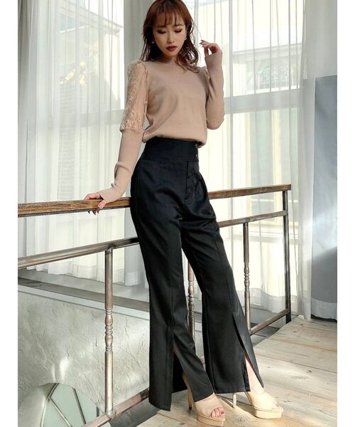 RESEXXY（リゼクシー）の「レース切替ニットプルオーバー（ニット/セーター・レディース・ブラック/ベージュ/オフホワイト・FREE）」の16枚目の写真