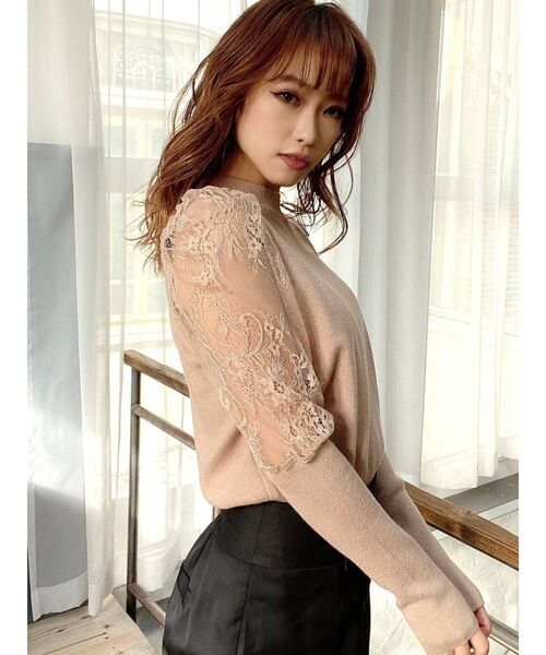 RESEXXY（リゼクシー）の「レース切替ニットプルオーバー（ニット/セーター・レディース・ブラック/ベージュ/オフホワイト・FREE）」の19枚目の写真