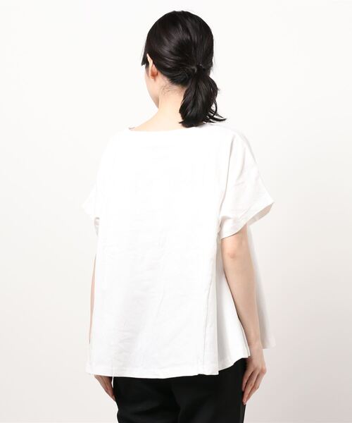 coca（coca）（コカ）の「USAコットンフレアTシャツ（Tシャツ/カットソー・レディース・ホワイト/ブラック・ONE SIZE）」の4枚目の写真