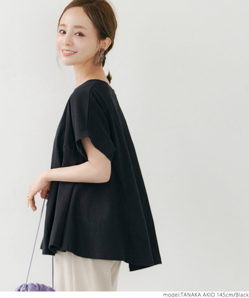 coca（coca）（コカ）の「USAコットンフレアTシャツ（Tシャツ/カットソー・レディース・ホワイト/ブラック・ONE SIZE）」の15枚目の写真