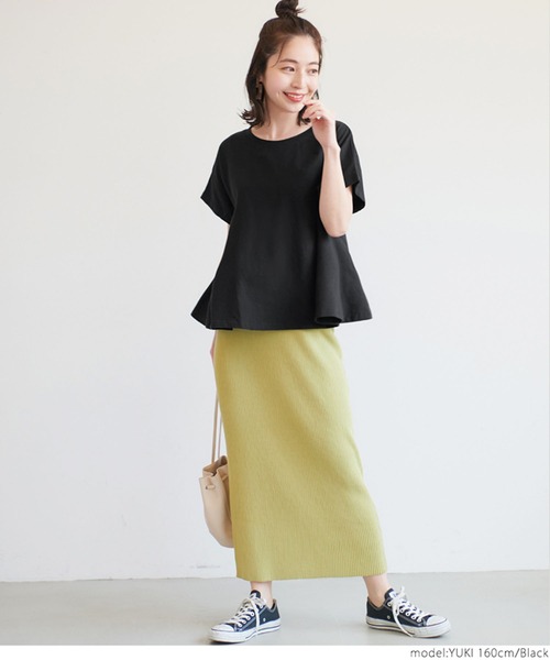 coca（coca）（コカ）の「USAコットンフレアTシャツ（Tシャツ/カットソー・レディース・ホワイト/ブラック・ONE SIZE）」の16枚目の写真