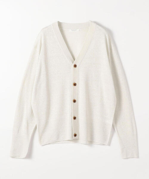 TOMORROWLAND （トゥモローランド）の「■プレーンリネン Vネックカーディガン（カーディガン/ボレロ・レディース・ブルー/ミント/ライトピンク/イエロー/ホワイト/チャコールグレー/シルバー系その他・S）」の7枚目の写真