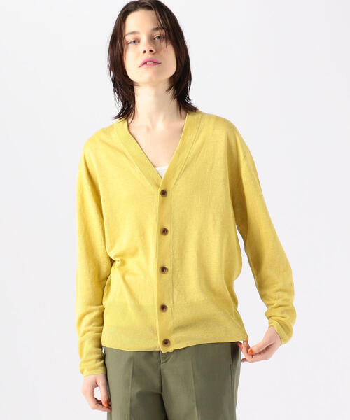 TOMORROWLAND （トゥモローランド）の「■プレーンリネン Vネックカーディガン（カーディガン/ボレロ・レディース・ブルー/ミント/ライトピンク/イエロー/ホワイト/チャコールグレー/シルバー系その他・S）」の5枚目の写真