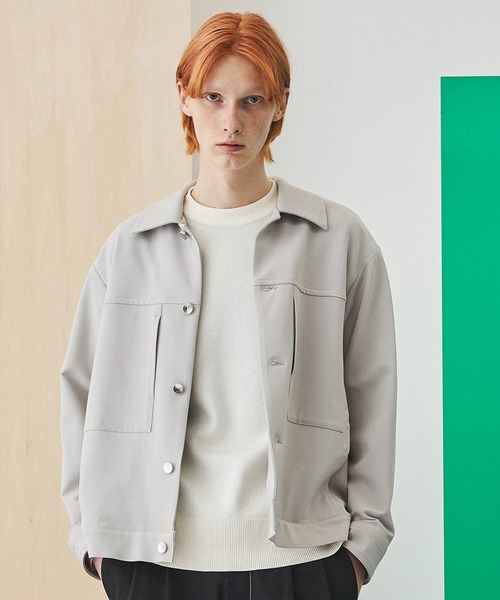 UNITED TOKYO（ユナイテッドトウキョウ）の「ジャージーライクストレッチトラックジャケット（ブルゾン・メンズ・ライトグレー/カーキ/ブラック/ベージュ・1/2/3）」の14枚目の写真