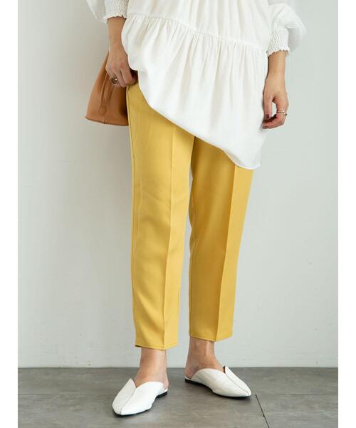 Green Parks(グリーンパークス)の「<ベルト付>タックテーパードストレッチパンツ*(その他パンツ・レディース・ブラック/ベージュ/ピンク/イエロー/ミント/ブルー系その他7・FREE)」の7枚目の写真