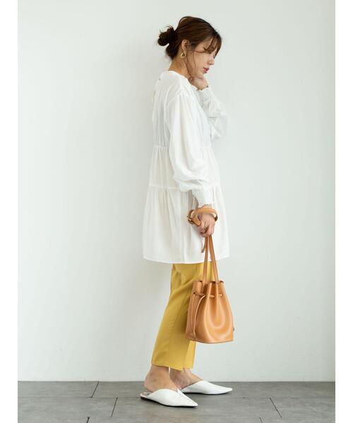 Green Parks(グリーンパークス)の「<ベルト付>タックテーパードストレッチパンツ*(その他パンツ・レディース・ブラック/ベージュ/ピンク/イエロー/ミント/ブルー系その他7・FREE)」の10枚目の写真