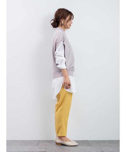 Green Parks(グリーンパークス)の「<ベルト付>タックテーパードストレッチパンツ*(その他パンツ・レディース・ブラック/ベージュ/ピンク/イエロー/ミント/ブルー系その他7・FREE)」の15枚目の写真