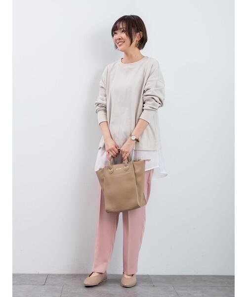 Green Parks(グリーンパークス)の「<ベルト付>タックテーパードストレッチパンツ*(その他パンツ・レディース・ブラック/ベージュ/ピンク/イエロー/ミント/ブルー系その他7・FREE)」の17枚目の写真