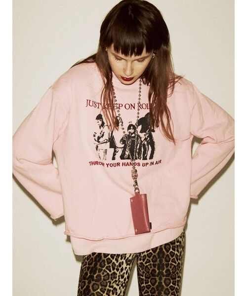 jouetie（ジュエティ）の「レイヤードプルオーバー（スウェット・レディース・オフホワイト/ブラック/ピンク・MEDIUM）」の3枚目の写真