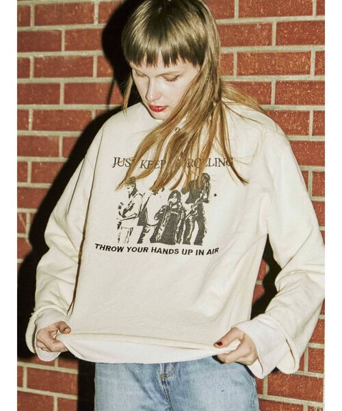 jouetie（ジュエティ）の「レイヤードプルオーバー（スウェット・レディース・オフホワイト/ブラック/ピンク・MEDIUM）」の6枚目の写真