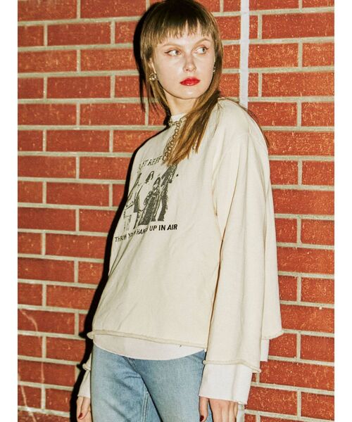 jouetie（ジュエティ）の「レイヤードプルオーバー（スウェット・レディース・オフホワイト/ブラック/ピンク・MEDIUM）」の7枚目の写真