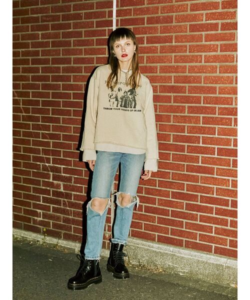 jouetie（ジュエティ）の「レイヤードプルオーバー（スウェット・レディース・オフホワイト/ブラック/ピンク・MEDIUM）」の8枚目の写真