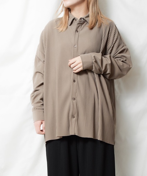 セール】《Bling leads》オーバーサイズ プリーツシャツ（シャツ