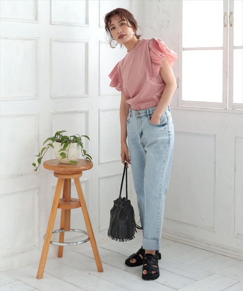 DONOBAN(ドノバン)の「2wayパンチングフリンジ巾着バッグ(ショルダーバッグ・レディース・ホワイト/ブラック/シルバー・ONESIZE)」の13枚目の写真
