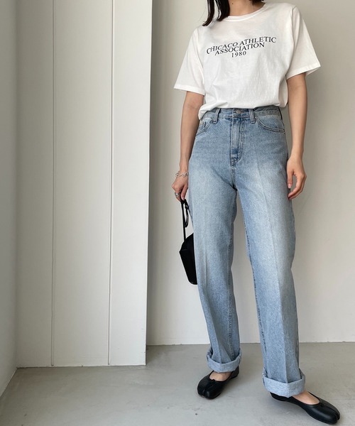 CANAL JEAN（キャナルジーン）の「via j(ヴィアジェイ) "CHICACO"半袖Tシャツ（Tシャツ/カットソー・レディース・ホワイト/ブラック/ヘザーグレー・ONE SIZE）」の11枚目の写真