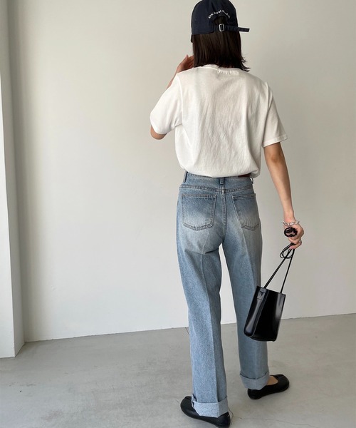 CANAL JEAN（キャナルジーン）の「via j(ヴィアジェイ) "CHICACO"半袖Tシャツ（Tシャツ/カットソー・レディース・ホワイト/ブラック/ヘザーグレー・ONE SIZE）」の5枚目の写真