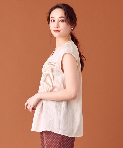 closet story(クローゼットストーリー)の「<closet story>□PO シアー フロントタック ブラウス-手洗い可能-(シャツ/ブラウス・レディース・イエロー/ナチュラル・FREE)」の1枚目の写真