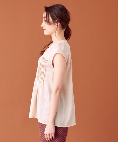 closet story(クローゼットストーリー)の「<closet story>□PO シアー フロントタック ブラウス-手洗い可能-(シャツ/ブラウス・レディース・イエロー/ナチュラル・FREE)」の9枚目の写真