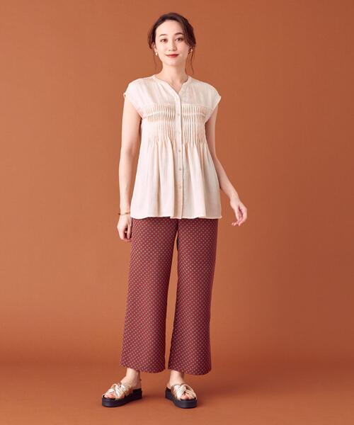 closet story(クローゼットストーリー)の「<closet story>□PO シアー フロントタック ブラウス-手洗い可能-(シャツ/ブラウス・レディース・イエロー/ナチュラル・FREE)」の8枚目の写真