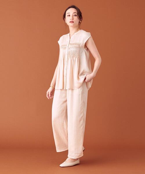 closet story(クローゼットストーリー)の「<closet story>□PO シアー フロントタック ブラウス-手洗い可能-(シャツ/ブラウス・レディース・イエロー/ナチュラル・FREE)」の10枚目の写真