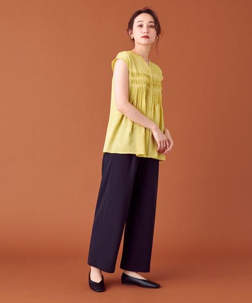 closet story(クローゼットストーリー)の「<closet story>□PO シアー フロントタック ブラウス-手洗い可能-(シャツ/ブラウス・レディース・イエロー/ナチュラル・FREE)」の15枚目の写真