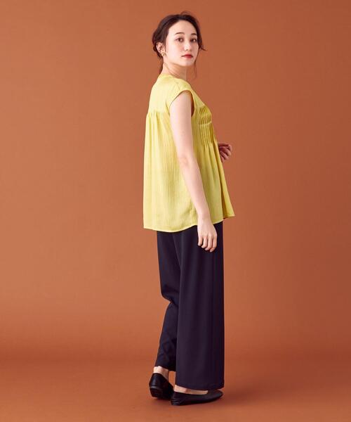 closet story(クローゼットストーリー)の「<closet story>□PO シアー フロントタック ブラウス-手洗い可能-(シャツ/ブラウス・レディース・イエロー/ナチュラル・FREE)」の12枚目の写真