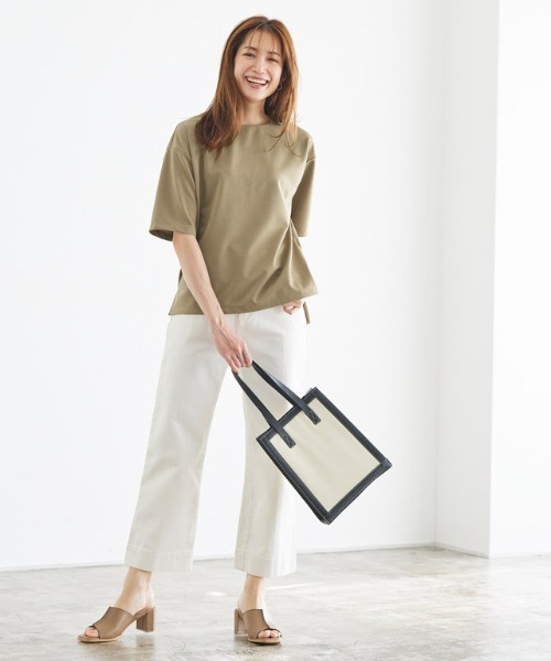 Pierrot（ピエロ）の「ポンチTシャツ×スカートセットアップ（セットアップ・レディース・ネイビー/モカ・L/M）」の12枚目の写真