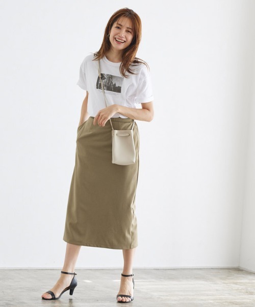 Pierrot（ピエロ）の「ポンチTシャツ×スカートセットアップ（セットアップ・レディース・ネイビー/モカ・L/M）」の14枚目の写真