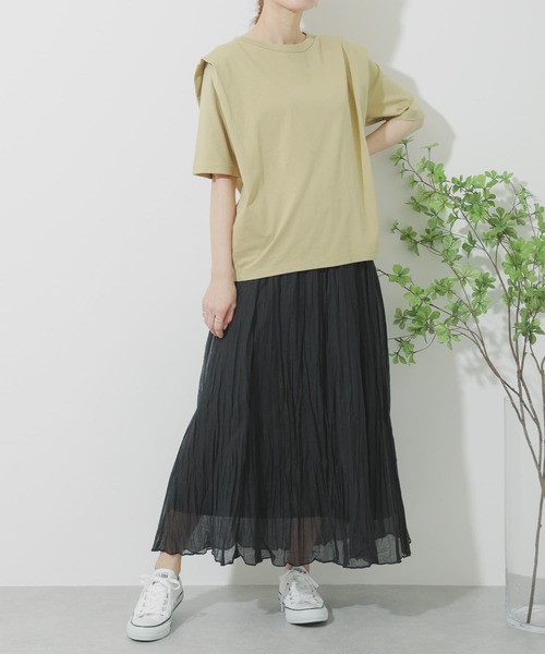 SENSE OF PLACE by URBAN RESEARCH（センスオブプレイスバイアーバンリサーチ）の「ショルダータックカットトップ（Tシャツ/カットソー・レディース・ブラック/グレー/オフホワイト/イエロー・ONE）」の20枚目の写真