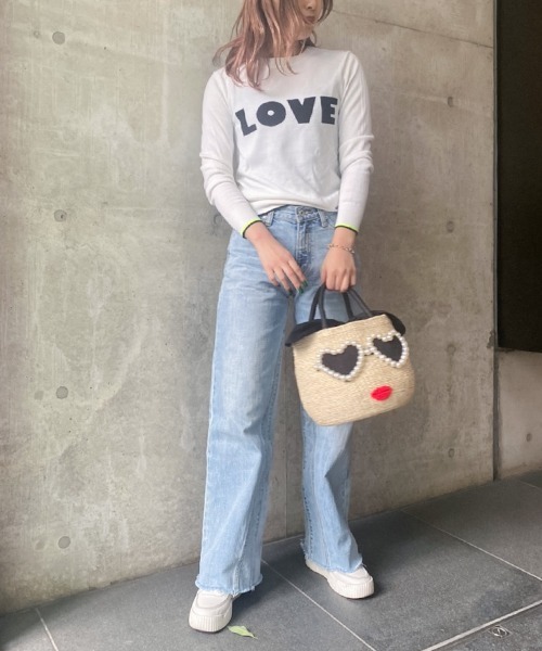 ☆【a-jolie/アジョリー】パールハートサングラスフェイスカゴバッグ