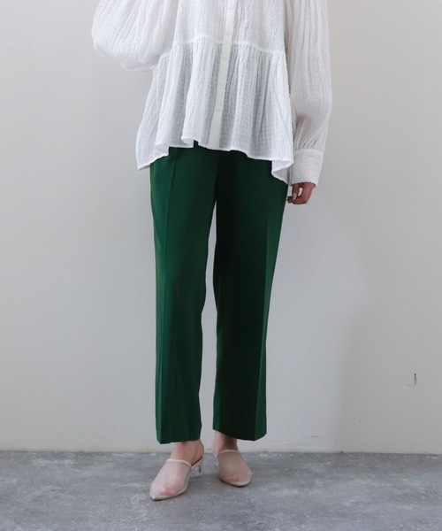 archives(アルシーヴ)の「ジョーゼットストレートパンツ(その他パンツ・レディース・パープル/ピンクベージュ/グリーン・MEDIUM)」の1枚目の写真