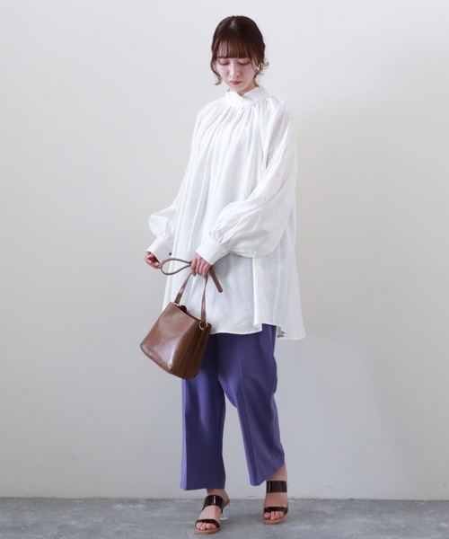 archives(アルシーヴ)の「ジョーゼットストレートパンツ(その他パンツ・レディース・パープル/ピンクベージュ/グリーン・MEDIUM)」の18枚目の写真