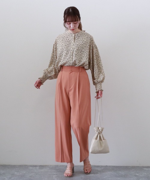 archives(アルシーヴ)の「ジョーゼットストレートパンツ(その他パンツ・レディース・パープル/ピンクベージュ/グリーン・MEDIUM)」の8枚目の写真