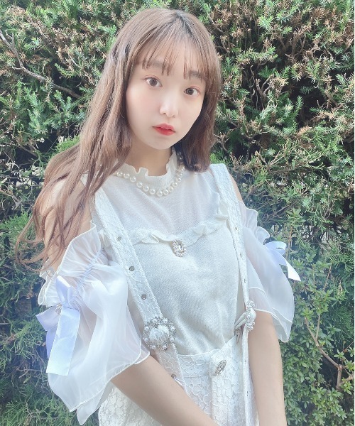 Swankiss（スワンキス）の「HB ribbon sheer knit（その他トップス・レディース・ホワイト/ピンク/ブラック・FREE）」の2枚目の写真