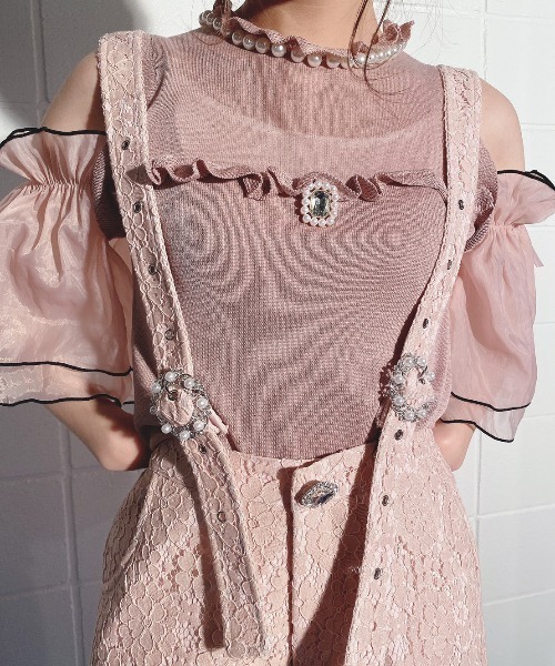 Swankiss（スワンキス）の「HB ribbon sheer knit（その他トップス・レディース・ホワイト/ピンク/ブラック・FREE）」の6枚目の写真