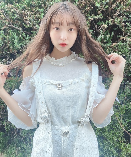 Swankiss（スワンキス）の「HB ribbon sheer knit（その他トップス・レディース・ホワイト/ピンク/ブラック・FREE）」の8枚目の写真