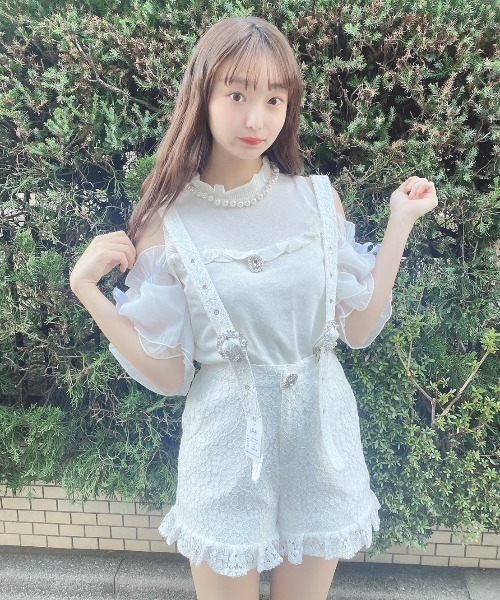 Swankiss（スワンキス）の「HB ribbon sheer knit（その他トップス・レディース・ホワイト/ピンク/ブラック・FREE）」の5枚目の写真