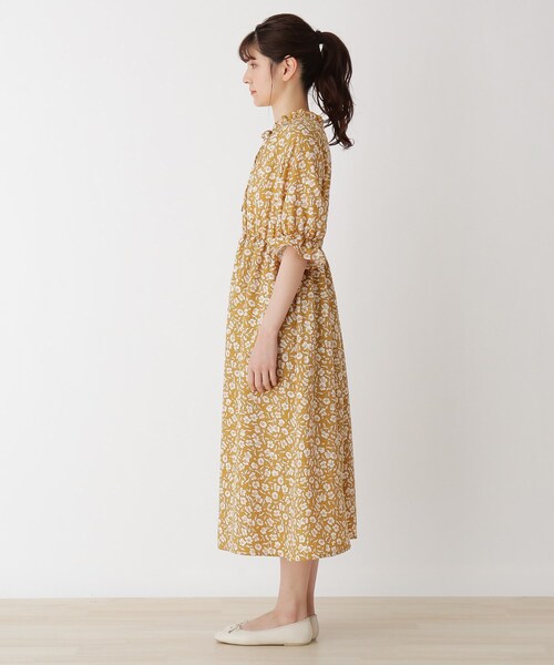 Cutie Blonde（キューティーブロンド）の「◆【S-L】花柄前リボンワンピース（ワンピース・レディース・イエロー系9/ベージュ系その他7/ネイビー系5・01/02/03）」の5枚目の写真