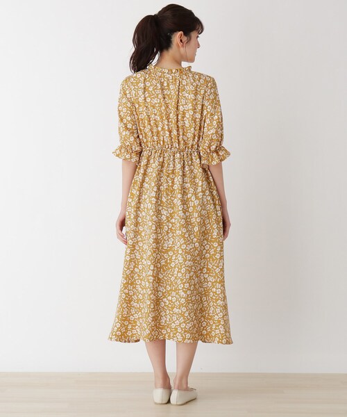 Cutie Blonde（キューティーブロンド）の「◆【S-L】花柄前リボンワンピース（ワンピース・レディース・イエロー系9/ベージュ系その他7/ネイビー系5・01/02/03）」の6枚目の写真
