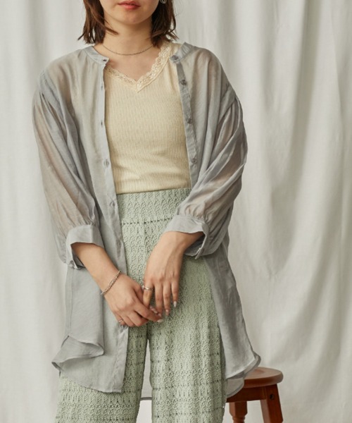Amourire(アムリール)の「レース使いタンク(タンクトップ・レディース・イエロー/ブラック/アイボリー/ベージュ/ピンク・M)」の2枚目の写真
