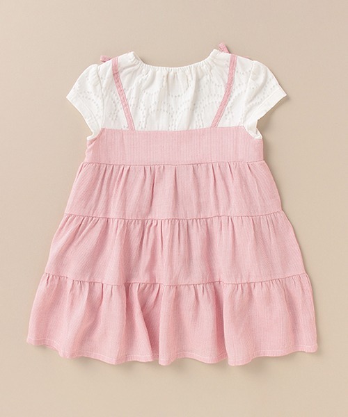 Love&Peace&Money（ラブアンドピースアンドマネー）の「ドッキングティアードワンピース（ワンピース・キッズ・レッド/ブルー・80ｃｍ/90cm/100cm/110cm/120cm/130cm）」の4枚目の写真