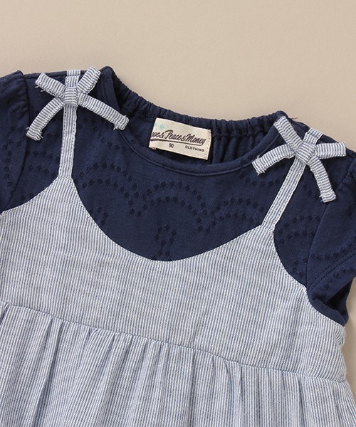 Love&Peace&Money（ラブアンドピースアンドマネー）の「ドッキングティアードワンピース（ワンピース・キッズ・レッド/ブルー・80ｃｍ/90cm/100cm/110cm/120cm/130cm）」の6枚目の写真