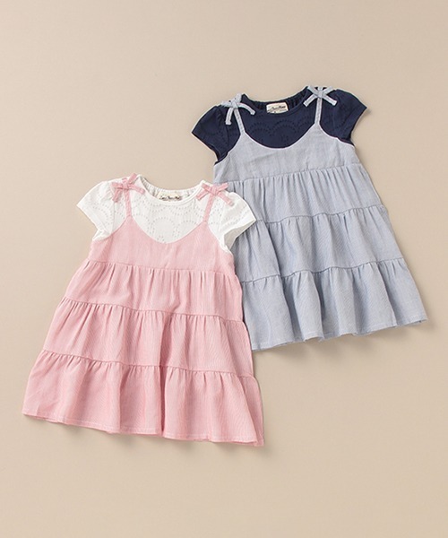 Love&Peace&Money（ラブアンドピースアンドマネー）の「ドッキングティアードワンピース（ワンピース・キッズ・レッド/ブルー・80ｃｍ/90cm/100cm/110cm/120cm/130cm）」の10枚目の写真