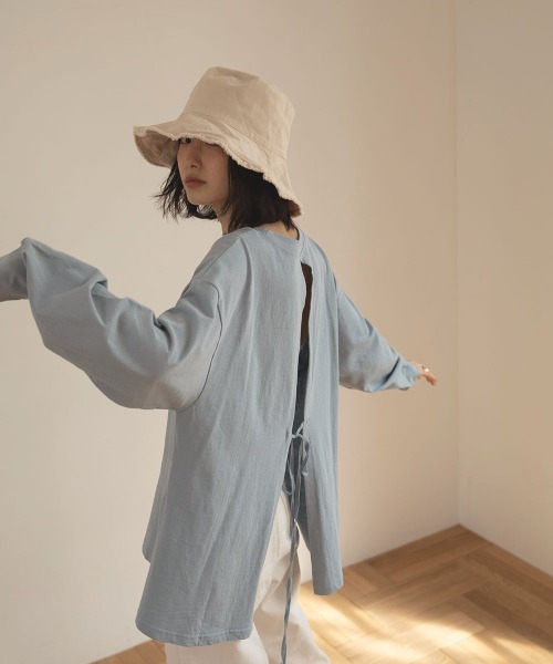 marjour（マージュール）の「FRINGE BUCKET HAT（ハット・レディース・ブラック/アイボリー・FREE）」の5枚目の写真