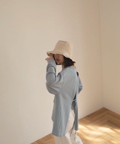 marjour（マージュール）の「FRINGE BUCKET HAT（ハット・レディース・ブラック/アイボリー・FREE）」の9枚目の写真