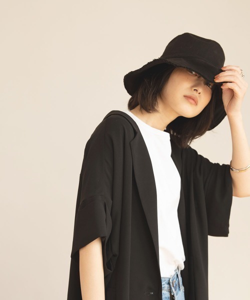 marjour（マージュール）の「FRINGE BUCKET HAT（ハット・レディース・ブラック/アイボリー・FREE）」の4枚目の写真